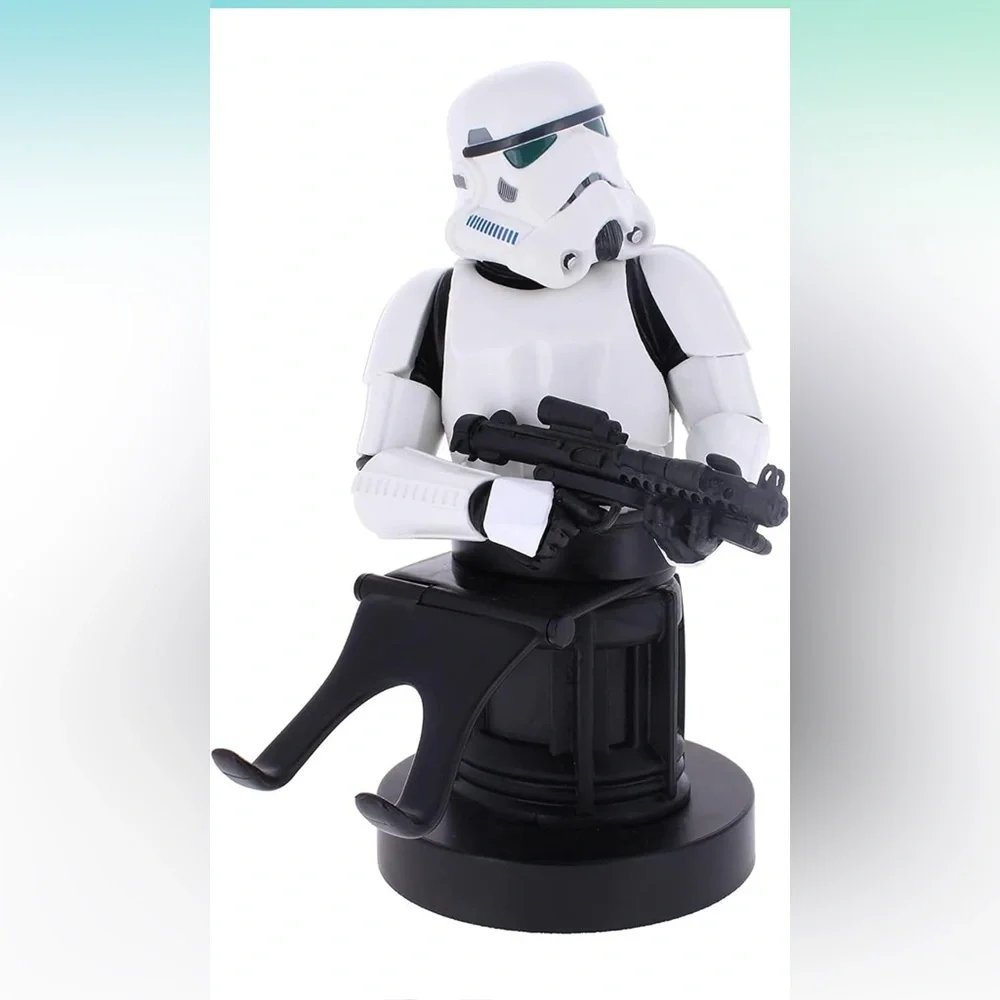 White and Black VR Headset Stand with Stormtrooper Theme